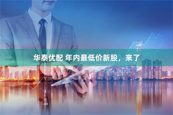 华泰优配 年内最低价新股，来了