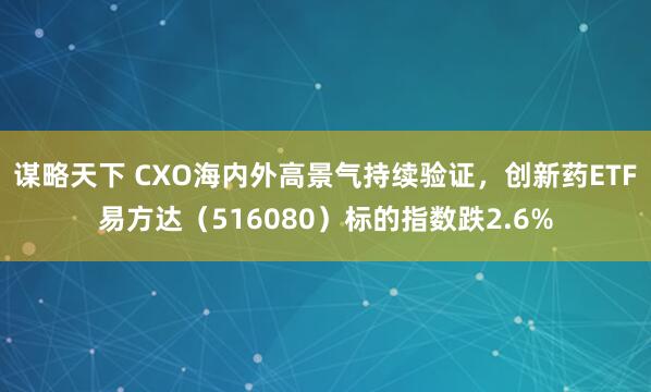谋略天下 CXO海内外高景气持续验证，创新药ETF易方达（516080）标的指数跌2.6%